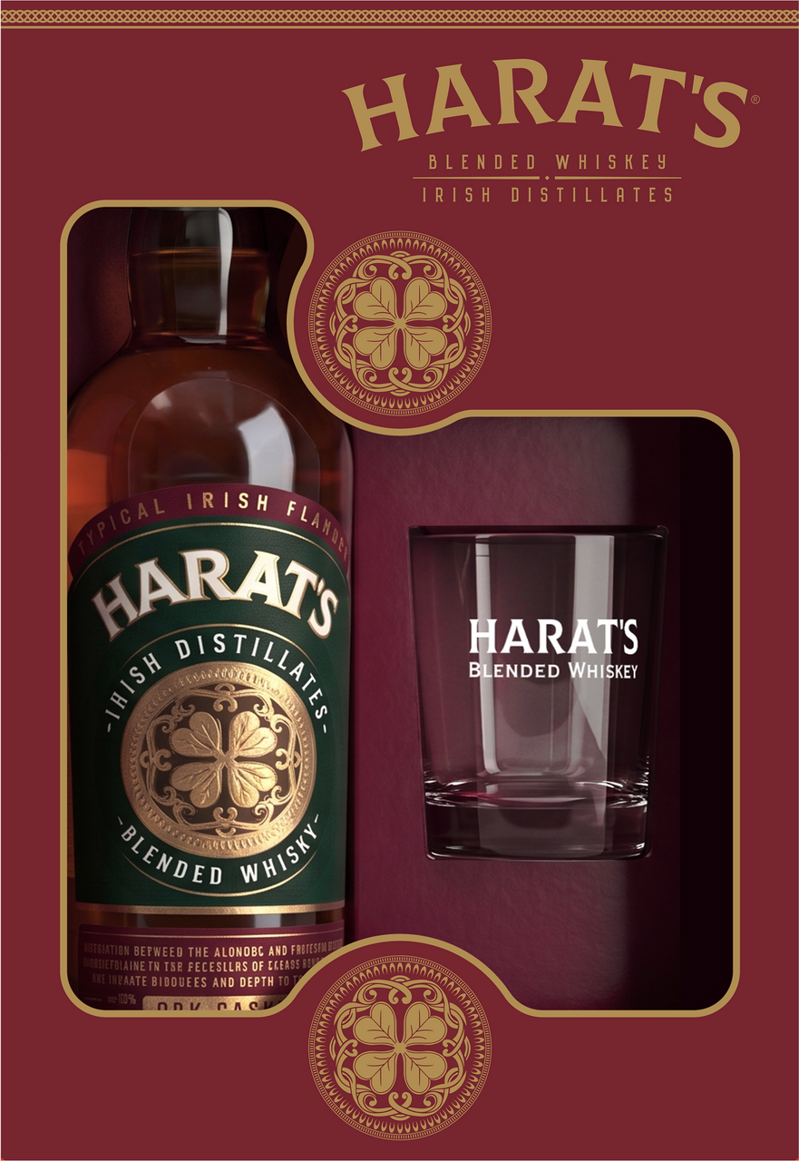 Виски Harat's и бокал в подарочной упаковке, 0.7л