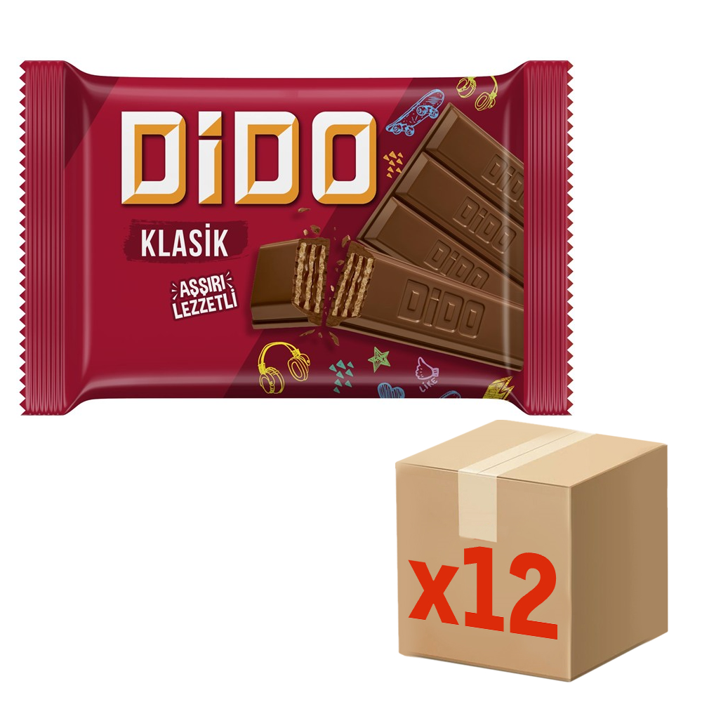 Плитка вафельная Ulker Dido молочный шоколад, 55.5г x 12 шт