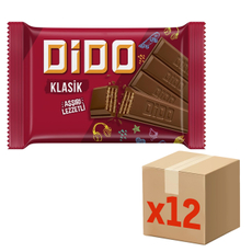 Плитка вафельная Ulker Dido молочный шоколад, 55.5г x 12 шт