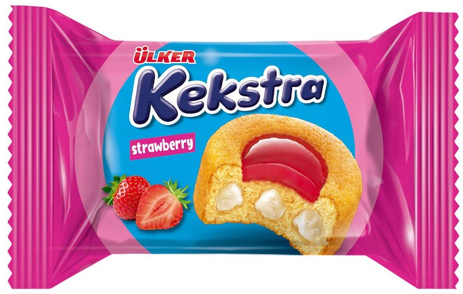 Кекс Ulker Kekstra сливочная начинка и клубничный соус, 40г