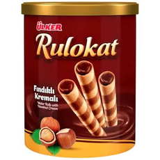 Трубочки вафельные Ulker Rulokat с фундучным кремом, 170г