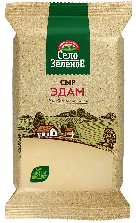 Сыр Село Зеленое Эдам кусок 45%, 180г