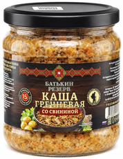Каша Батькин Резерв гречневая со свининой, 450г