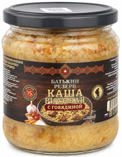 Каша Батькин Резерв рисовая с говядиной, 450г