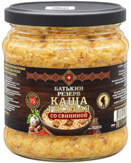 Каша Батькин Резерв рисовая со свининой, 450г