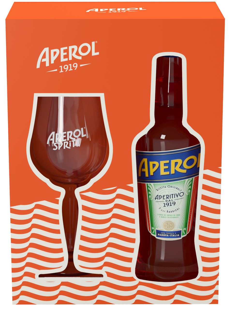 Спиртной напиток Aperol и бокал в подарочной упаковке, 0.75л