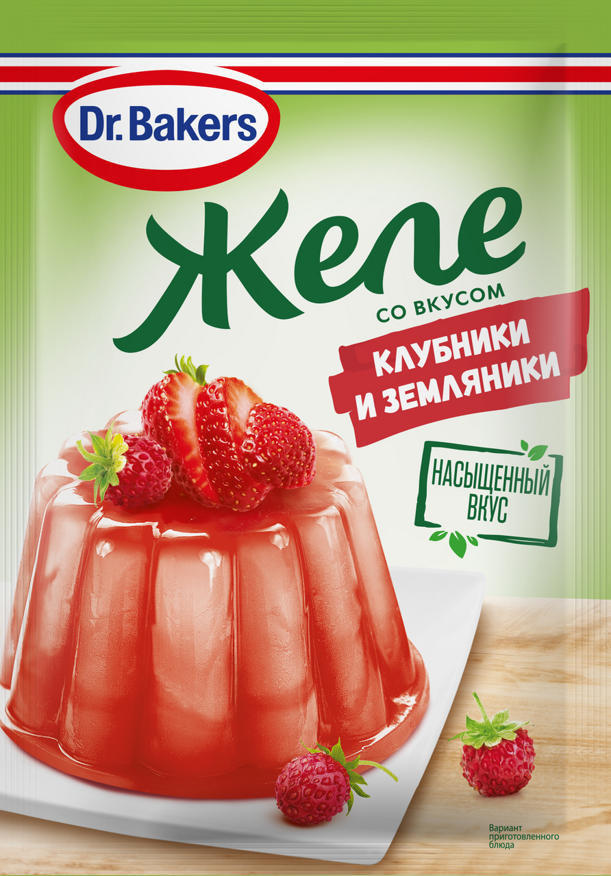 Желе Dr.Bakers со вкусом клубники и земляники, 45г