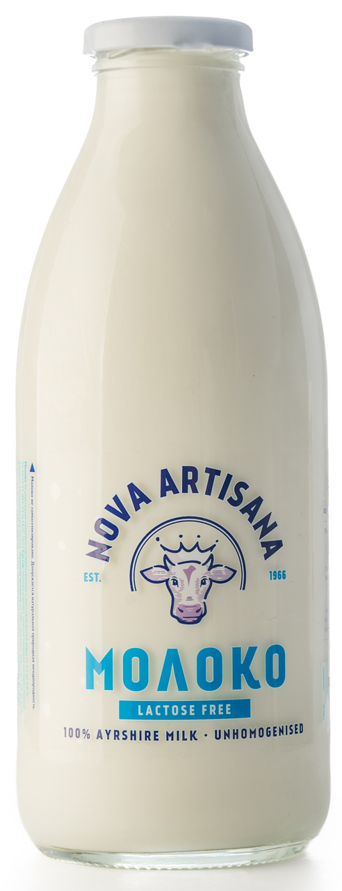 Молоко Nova Artisana пастеризованное безлактозное 3.5-6% стекло, 750мл