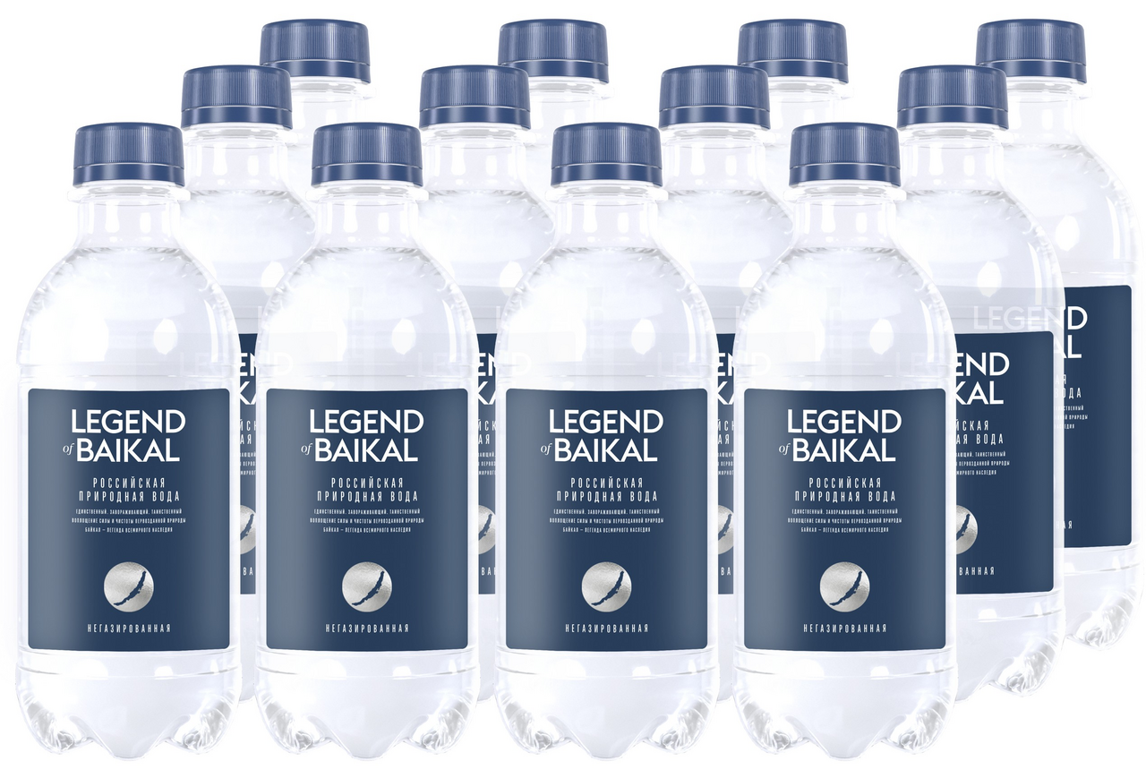Вода Legend of Baikal глубинная байкальская питьевая негазированная, 330мл х 12 шт