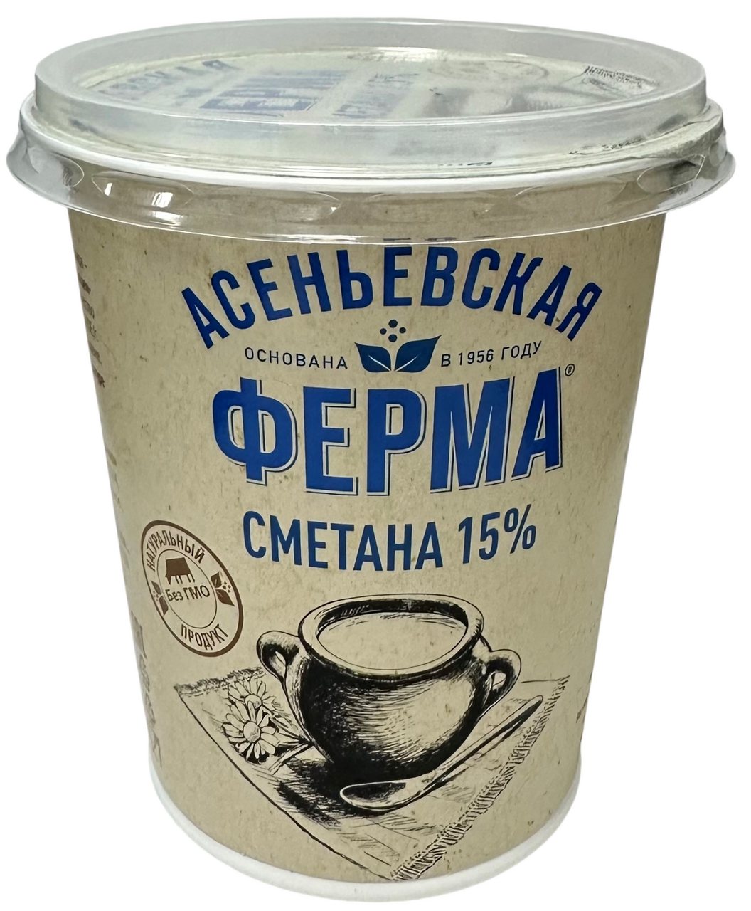 Сметана Асеньевская ферма 15% ГОСТ, 300г