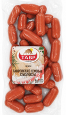 Сосиски Тавр Нежные с молоком вареные, ~1кг