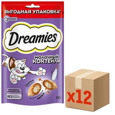 Лакомство для кошек Dreamies Молочный коктейль, 140г x 12 шт