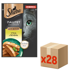 Корм влажный Sheba для кошек Паштет коллекция утка и печень, 75г x 28 шт