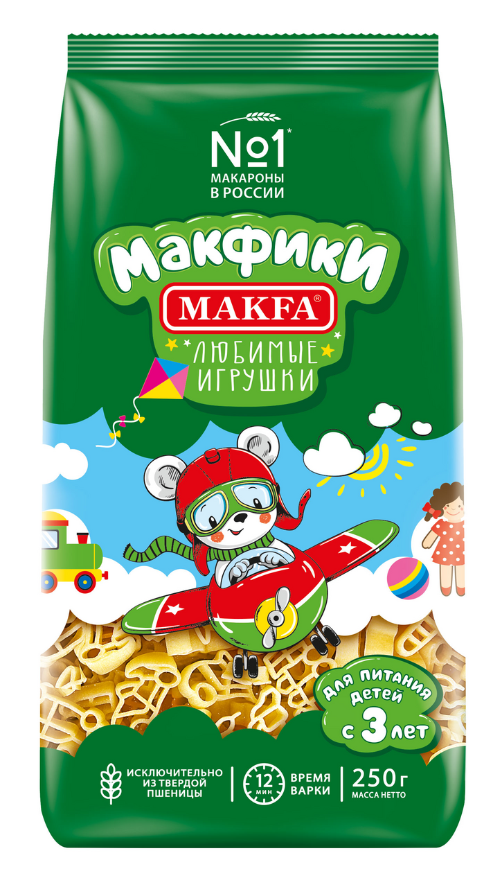 Макароны Makfa Макфики любимые игрушки, 250г