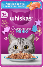 Корм влажный Whiskas для взрослых кошек рыбка в желе, 75г