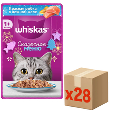 Корм влажный Whiskas для взрослых кошек рыбка в желе, 75г x 28 шт