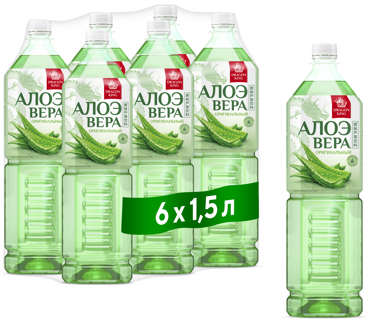 Напиток Dragon King Original Алоэ негазированный, 1.5л x 6 шт