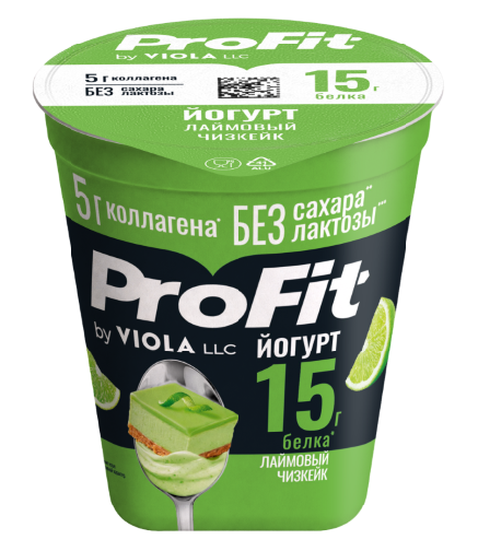 Йогурт Viola Profit безлактозный лаймовый чизкейк 1.8%, 140г
