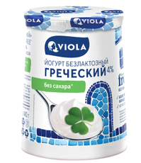 Йогурт Viola греческий безлактозный без сахара 4%, 140г