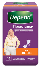 Прокладки урологические Depend Mini, 14шт