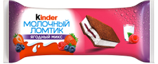Пирожное Kinder бисквитное молочный ломтик ягодный микс, 28г