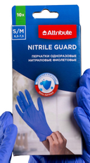 Перчатки одноразовые Attribute Nitrile Guard нитриловые фиолетовые 5 пар размер S/M, 10шт