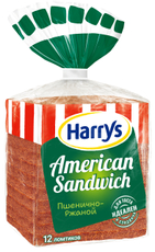 Хлеб для сэндвичей Harry's American Sandwich пшенично-ржаной, 470г
