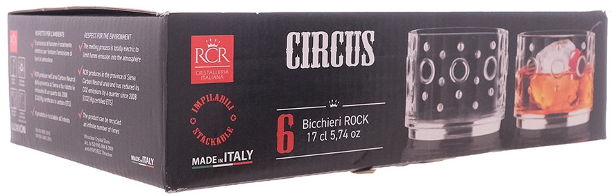 Стакан низкий RCR Circus 170см, 6шт