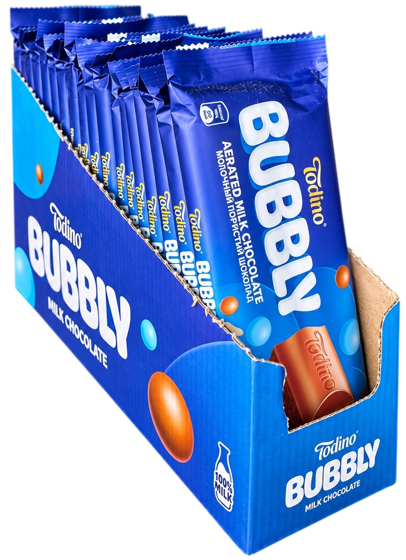 Шоколад Bubbly молочный пористый, 90г x 20 шт