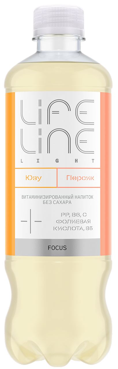 Напиток Lifeline персик юзу витаминный негазированный, 500мл