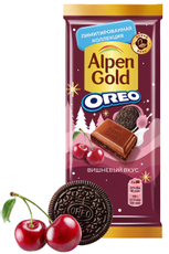 Шоколад молочный Alpen Gold Oreo вишня, 85г