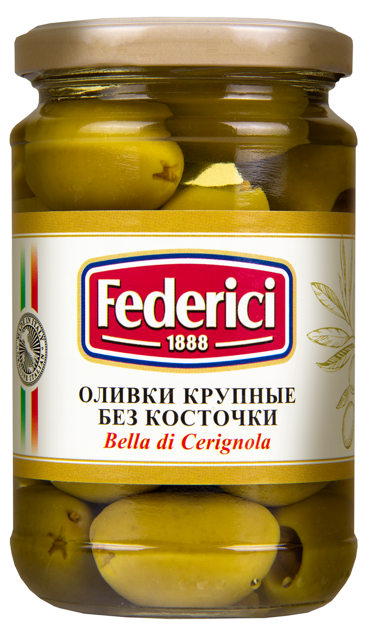 Оливки Federici крупные без косточки, 300г