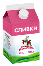 Сливки Кубанский молочник пастеризованные 10%, 450г