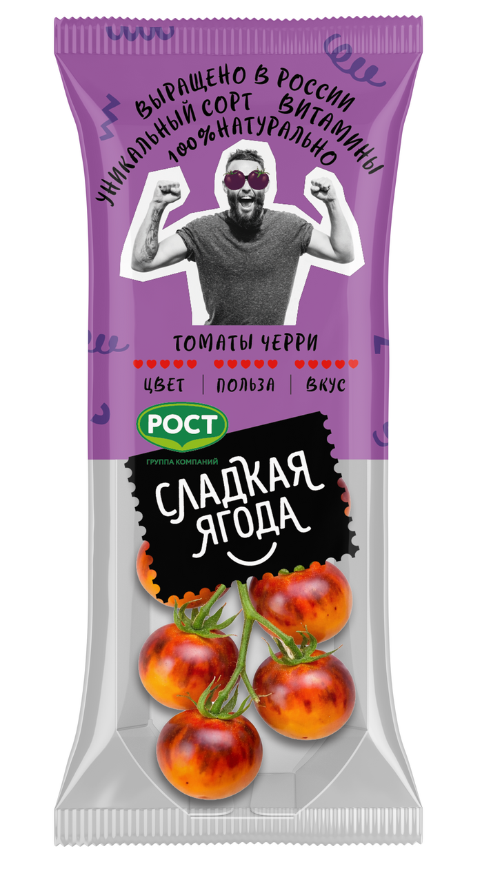 СЛАДКАЯ ЯГОДА Томаты черри Сладкая ягода тигровые, 200г