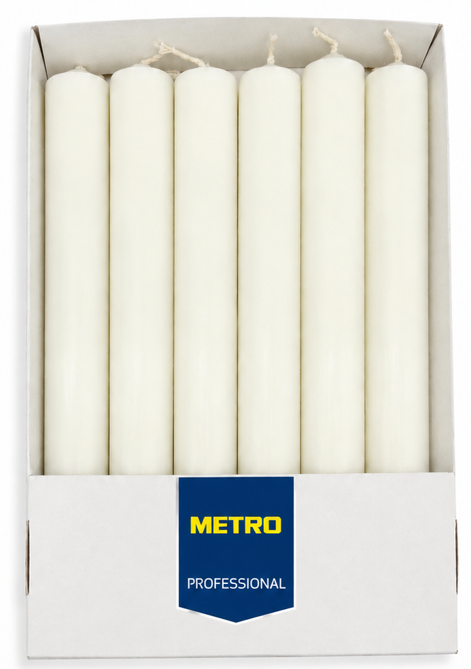 METRO PROFESSIONAL Свеча стеариновая без отдушки 20 x 2.2см, 6шт