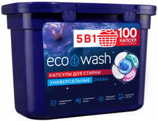 Капсулы для стирки Ecowash свежесть океана 5в1 (7г x 100шт), 700г