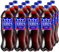 Напиток Evervess Cola со вкусом вишни газированный, 1л x 12 шт