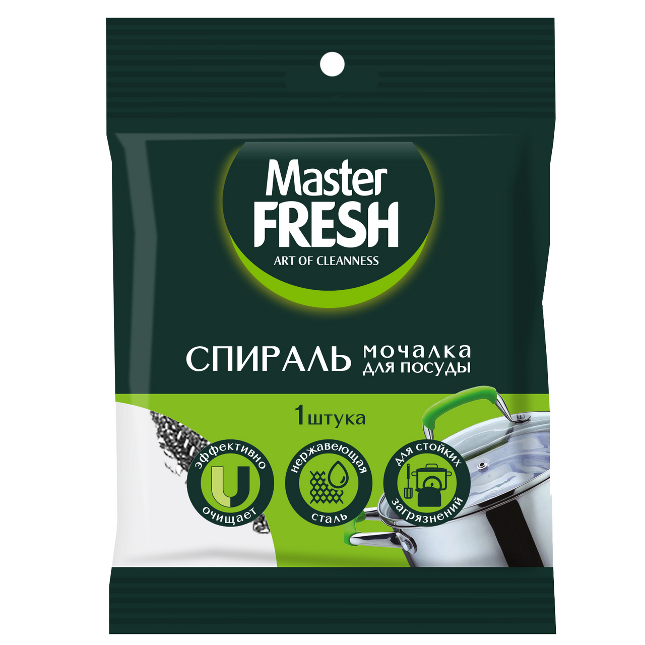 Мочалка для посуды Master Fresh Эконом стальная