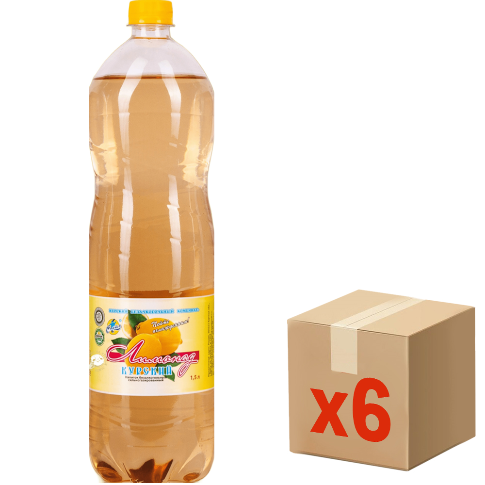 Напиток Санта лимонад Курский газированный, 1.5л x 6 шт