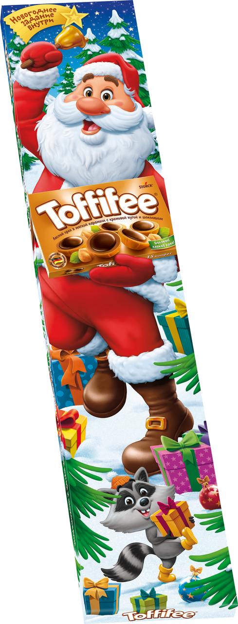 Конфеты шоколадные Toffifee Санта в подарочной упаковке, 375г