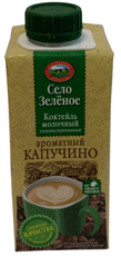 Коктейль молочный Село Зеленое ароматный капучино 2%, 200г