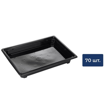 METRO PROFESSIONAL Контейнер для суши пластиковый черный 18.8 х 13.4 х 2.5см, 70шт