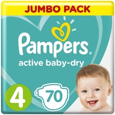 Подгузники Pampers active baby-dry maxi 8-14кг, 70шт