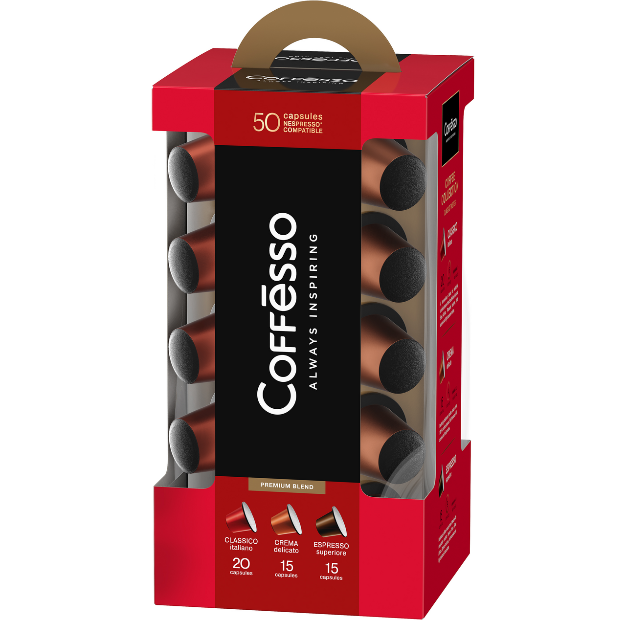 Набор кофе в капсулах Coffesso для кофемашин Nespresso ассорти 50шт ...