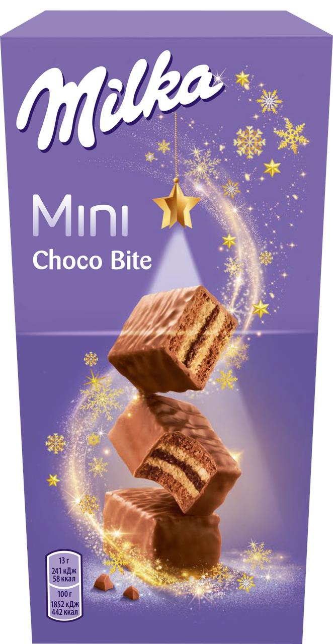 Бисквит Mini Choco Bite в молочном шоколаде MILKA, 117 г