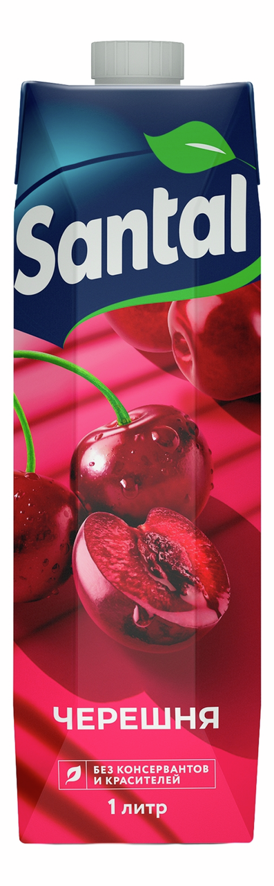 Изображение товара Нектар Santal Черешня 1л - натуральный вкус без добавок