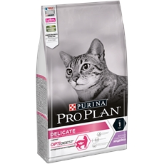 Корм сухой Pro Plan Delicate для кошек с чувствительным пищеварением с индейкой, 1.5кг