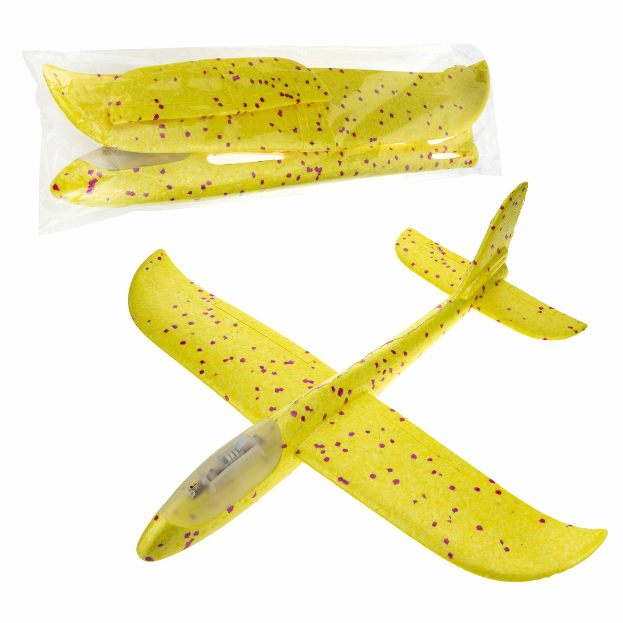 Глайдер сборный 1Toy без механизмов со светом из пенопласта, 46 х 47.5см