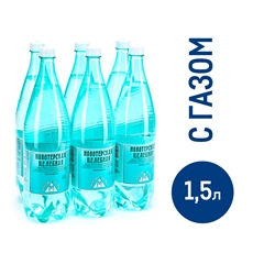 Вода Новотерская минеральная целебная питьевая газированная, 1.5л x 6 шт