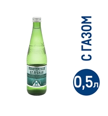 Вода Новотерская минеральная целебная питьевая газированная, 500мл